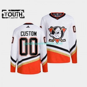 Anaheim Ducks Custom Adidas 2022-2023 Reverse Retro Wit Authentic Shirt - Kinderen